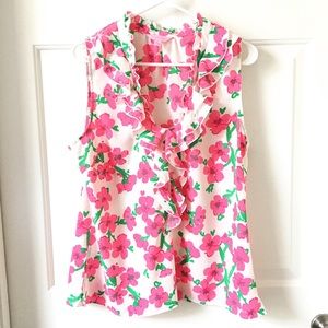 Lilly Pulitzer pink flowers top
